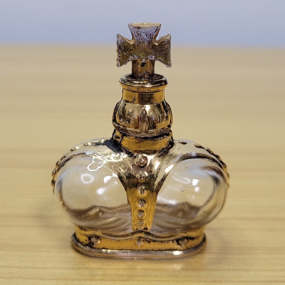 Vintage Prince Matchabelli 1/4 Fl Oz Gilded Gold Crown Bottle Stopper Gold Empty